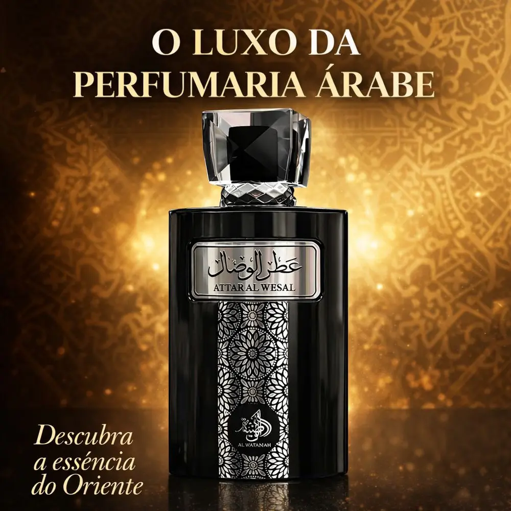 Perfume árabe Attar Al Wesal, frasco na embalagem original