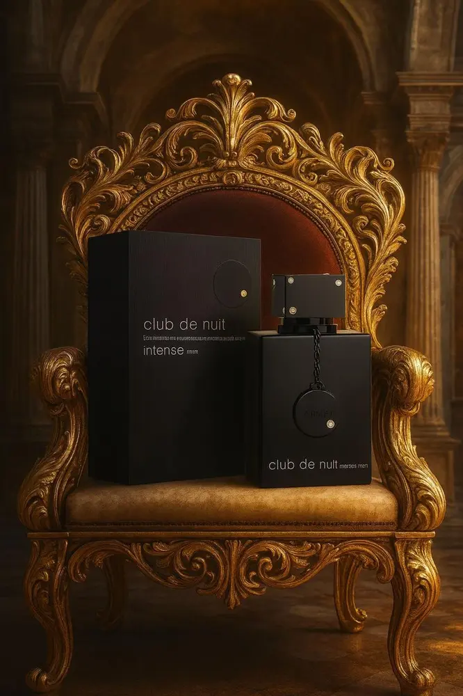 Perfume árabe Club de Nuit, frasco na embalagem original