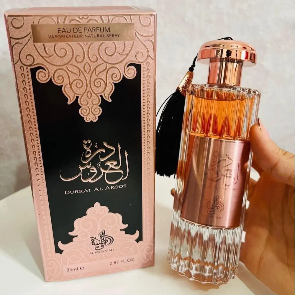 Perfume árabe Durrat Al Aroos, frasco na embalagem original
